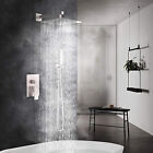 Shower Faucet Set Brushed Nickel 8  Rainfall Shower Head Combo Kit W mixer Valve