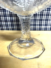 Vintage Clear Glass Bowl Candy Dish Star Design Pedestal Crown Top