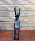 Cast Iron Black 8  Standing Deer Tabletop Figurine Christmas Decor Vintage Rare