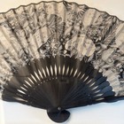 Vintage 12 X 18    Framed Authentic Japanese Design Bamboo Silk Fan