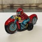 Vintage Japanese Tin Toy Bike Racer Wind Up Showa Era