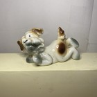 Vintage 1960   s Mid-century Porcelain Happy Dog Ceramic Figurine  Made In Japan