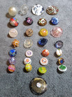 29 Vintage Antique Glass Buttons Blown Glass Studio China Paperweight Etc 