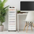 Iris 9-drawer Narrow Plastic Storage Drawer Cart With Organizer Top  White