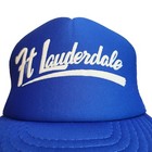 Vintage Fort Lauderdale Men s Blue Trucker Mesh Back Hat Snapback Adjustable