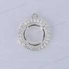 Pre Notched Round 4 Prong Mount Dangle Setting Sterling Silver Pendant earring