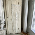 Floral White Lace Applique Door Curtain Antique French Fabric Textile Drape