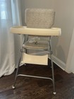 Vtg Graco High Chair Seat Metal Vinyl Floral Cottage Core Prairie Foldable 1970