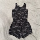Athleta Girl On The Go- Jumper Romper Black Gray Camouflage Medium 8-10