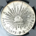1875-go Ngc Ms 63 Mexico 8 Reales Guanajuato Mint State Silver Coin  25070201c 