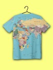 Political Map Of The World T-shirt America Continent Print Geography Globe Atlas