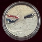 1992 Us Mint Usa Olympic 2 Coin Proof Set Silver Dollar   Clad Half Ogp   Coa