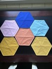 Set Of 6 Vintage Handsewn Octagon Multi Color Hot Pads Excellent Condition