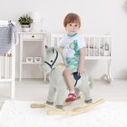 Kids Rocking Horse Plush Ride On Horse Toddler Rocker For 36-72 Months Gray
