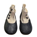 Victorian Black   Cream Leather Toddler Boots shoes Button 5    Soft Leather