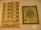 German 1922 Berlin Treasury 3 Bonds W  Coupons 100 000 Marks