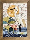 Framed 8   x6    Fabric Art Quilted Wall Art Kinusaiga Handmade Artwork