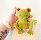 Rare Nwt Jellycat London Green Little Tad Tree Frog W  Red Eyes 6    Retired Toy