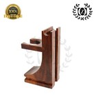 Classic Wood Shaving Stand   Mug For Safety Razor  Straight Razor Walnut Finish