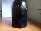 Pontiled Clarke   White New York Blackglass Quart Mineral Water Bottle 1850s Dug