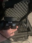 Black Video Glasses Headset With Integrated Display Lenses And Carrying Case