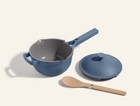 Our Place Mini Perfect Pot 2 5- 8 5    W Beechwood Spoon Blue Salt- Bleu Fonce