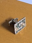 Vintage Taxco Mexico Sterling Silver Abalone Cufflinks 