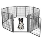 40 h Metal Dog Playpen Outdoor Pet Fence Exercise Pen Kennel With Large Doors