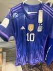 Adidas Argentina World Cup 2022 Champion Authentic Away Jersey Messi Size L