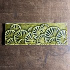 Antique J   J G Low Art Tile Works Art Pottery Green Floral Ceramic Tile - I1