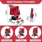 Pet Stroller 4 Wheel Dog Cat Carrier Foldable Jogger Red Breathable Mesh Storage