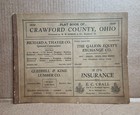 1939 Plat Book Of Crawford County Ohio Paperback Atlas Maps Farming Settlers