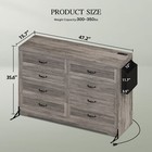 8 Drawer Grey Dresser Chest Of Drawers Wood Storage Cabinet Tv Stand For Bedroom