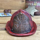 Fireman Helmet Cast Iron Coin Bank With Antique Finish  4 5  X 3  X 5 5  