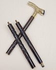 Brass Handle Wooden Walking Stick Decorative Carved Wood Cane