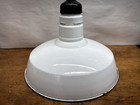 Vtg Wheeler 16   Porcelain Industrial White Barn Light Vintage Gas Station
