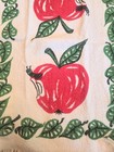 Vintage 2 Kitchen Hand Dish Drying Cotton Worm In An Apple Towel 24 x14 