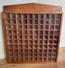Vtg 1980s Wood Thimble Trinket Shadow Box Display Case 100 Spaces Organizer Read
