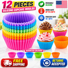 12pcs Silicone Cupcake Muffin Moulds Baking Cups Cake Making Diy Kitchen Tools