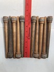 Wood Bobbins Spools Wooden Industrial Style  8  Wood Quills With Staples  Lot-10