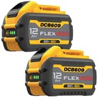 Pair For Dewalt Flexvolt 20v 60v 12 0ah Max Li-ion Battery Dcb609-2 12ah Dcb606