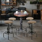  Industrial Bar Table 31 5-41 3  Adjustable Pub Table Kitchen Dining Silver