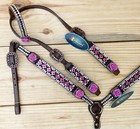 Mousm Western Style Leather Headstall And Breast Collar Set