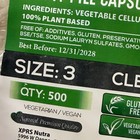 Size 3 Clear Empty Vegan Capsules Kosher Pill Vegetable Veggie Veg Caps Sealed