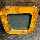 Vtg 5   bucklers Ny Fifth Ave Swivel Picture Frame Yellow Enamel Floral Fits 3x3