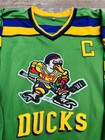 Charlie Conway  96 The Mighty Ducks Movie D-5 Sewn Fight Strap Hockey Jersey 2xl