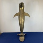Dolphin Statue Figurine Large 100  Brass  33  Inches Tall