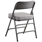 Lancaster Table   Seating Gray Fabric Folding Chair With 2  Padded Seat - 4 case