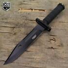 Combat Survival Black Hunting Tactical Bowie Fixed Blade Knife   Sheath 13 5 