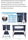 Baby Bed Side Crib Portable Adjustable Travel Sleeper Bassinet rocker Open Box